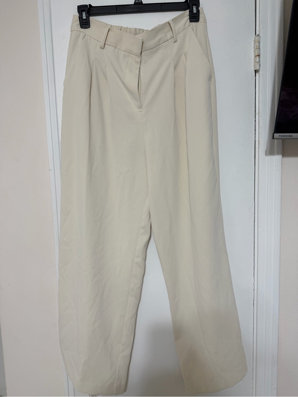 French Connection Cream Wide-Leg Trousers